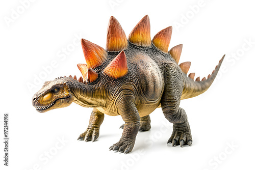 Fototapeta Naklejka Na Ścianę i Meble -   Dinosaur Stegosaurus isolated on white background, prehistoric creature