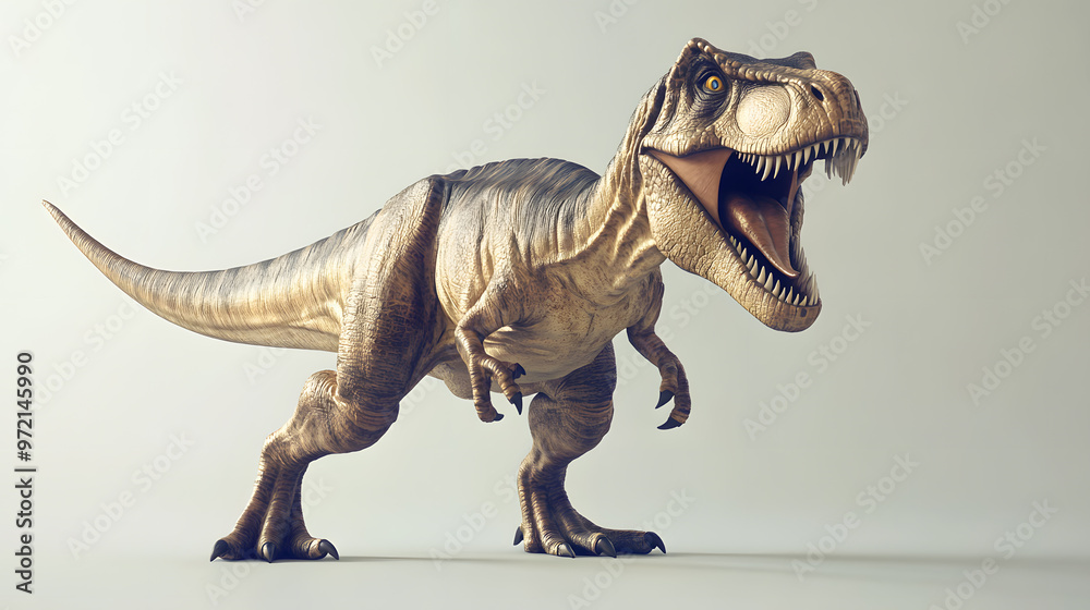 Fototapeta premium Tyrannosaurus rex dinosaur isolated on white background. T-rex