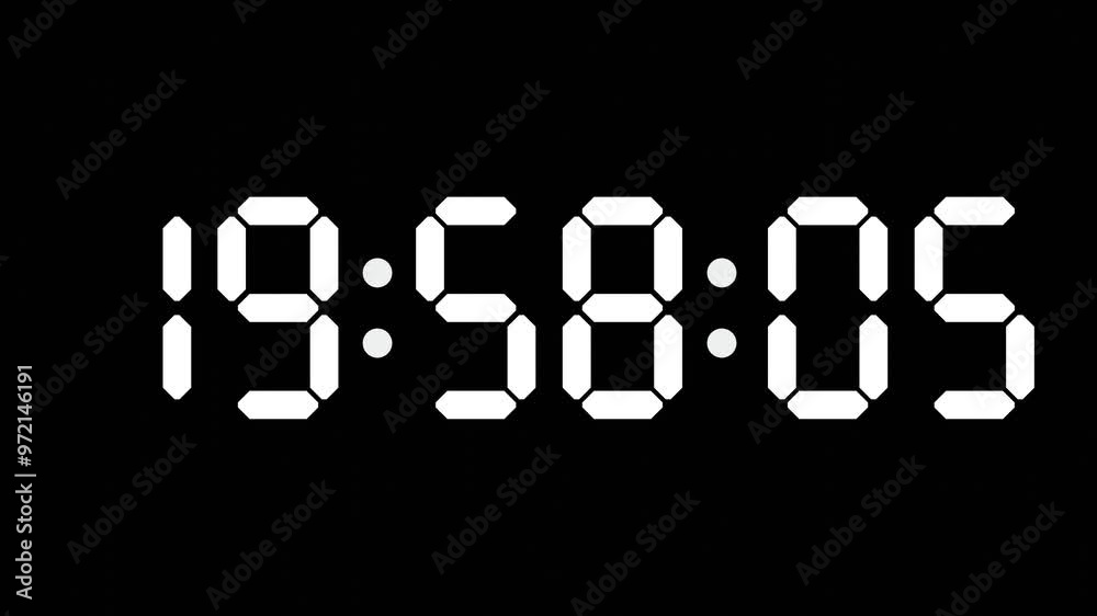 19:58 - 60 Second Full-Screen Countdown Timer with 7-Segment Display | 7:58 PM (Seven O'Clock Fifty-Eight Minutes) | Nineteen O'Clock, Fifty-Eight Minutes 19:58 - 60 Second Full-Screen Countdown Timer with 7-Segment Display | 7:58 PM (Seven O'Clock Fifty-Eight Minutes) | Nineteen O'Clock, Fifty-Eight Minutes