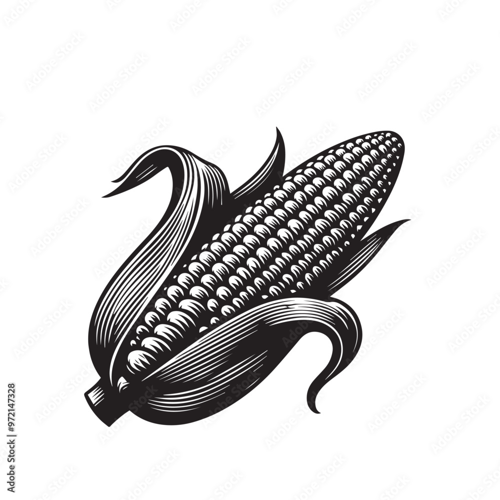 Corn cob silhouette. Corn logo, icon. Maize vector design isolated on white background. Corn cob silhouette. Corn logo, icon. Maize vector design isolated on white background.