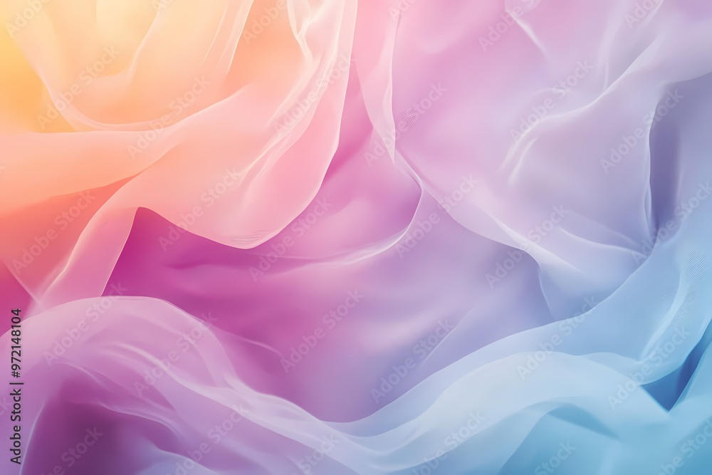 Abstract Rainbow Fabric Texture: A close-up shot of delicate, iridescent fabric, flowing and shimmering with an ethereal, rainbow gradient. The soft focus and gentle curves create a dreamy, artistic b Abstract Rainbow Fabric Texture: A close-up shot of delicate, iridescent fabric, flowing and shimmering with an ethereal, rainbow gradient. The soft focus and gentle curves create a dreamy, artistic b