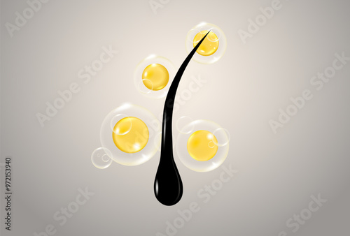 hair care treatment, 3d vector