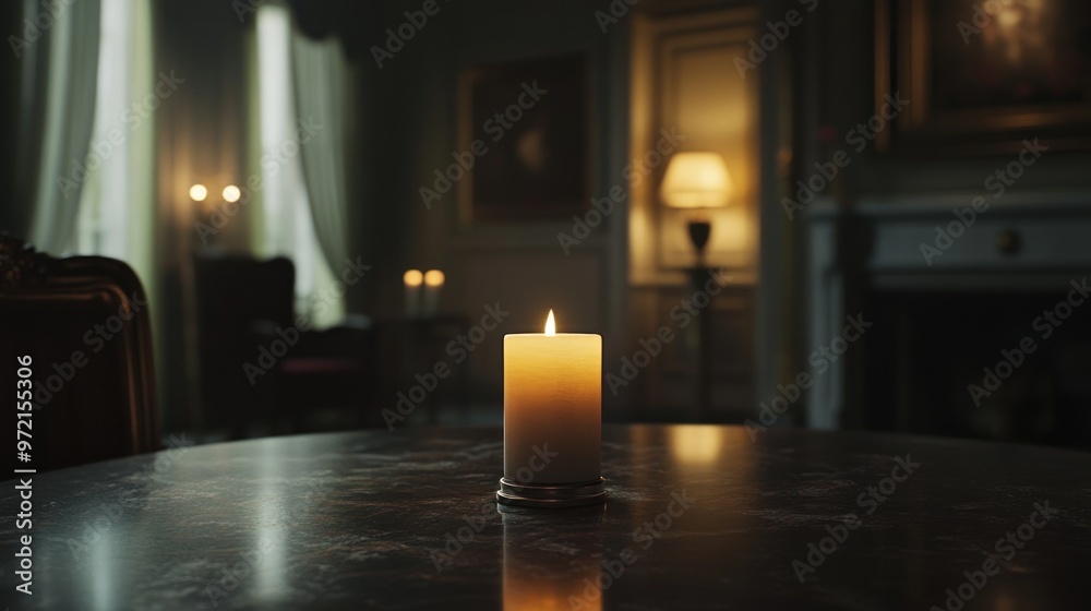 A serene candlelit scene in an elegant room, creating a warm and inviting atmosphere. A serene candlelit scene in an elegant room, creating a warm and inviting atmosphere.