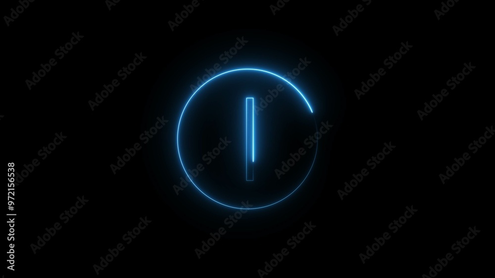 Blue Neon Letter Font Sign Illustration on Black Background. Blue Neon Letter Font Sign Illustration on Black Background.
