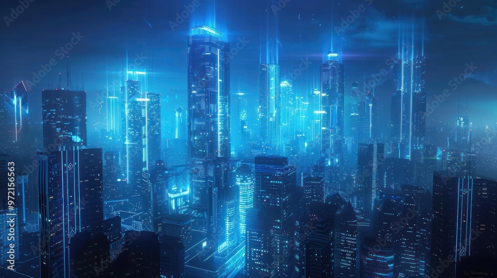 A futuristic cityscape illuminated by neon lights, showcasing advanced architecture and technology. A futuristic cityscape illuminated by neon lights, showcasing advanced architecture and technology.