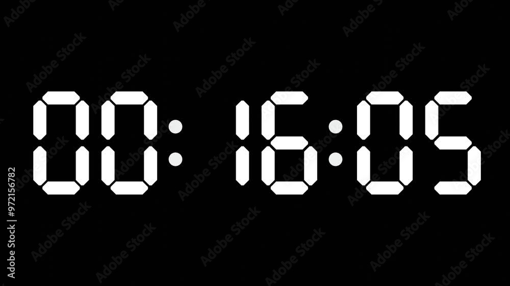 00:16 - 60 Second Full-Screen Countdown Timer with 7-Segment Display | 12:16 AM (Twelve O'Clock Sixteen Minutes) | Zero O'clock, Sixteen Minutes 00:16 - 60 Second Full-Screen Countdown Timer with 7-Segment Display | 12:16 AM (Twelve O'Clock Sixteen Minutes) | Zero O'clock, Sixteen Minutes