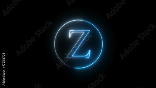 Neon Glowing Alphabet Letter Sign Illustration Background. 