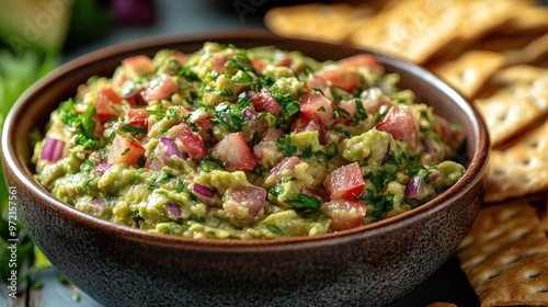 Delicious Bowl of Fresh Guacamole Perfect for Parties, Dips, and Healthy Snacking Options