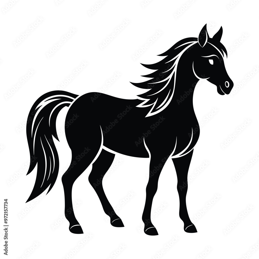 horse silhouette isolated on white horse silhouette isolated on white