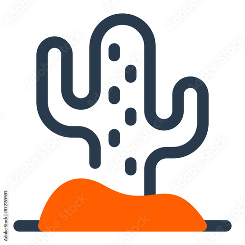 Western Cactus in a Desert Landscape