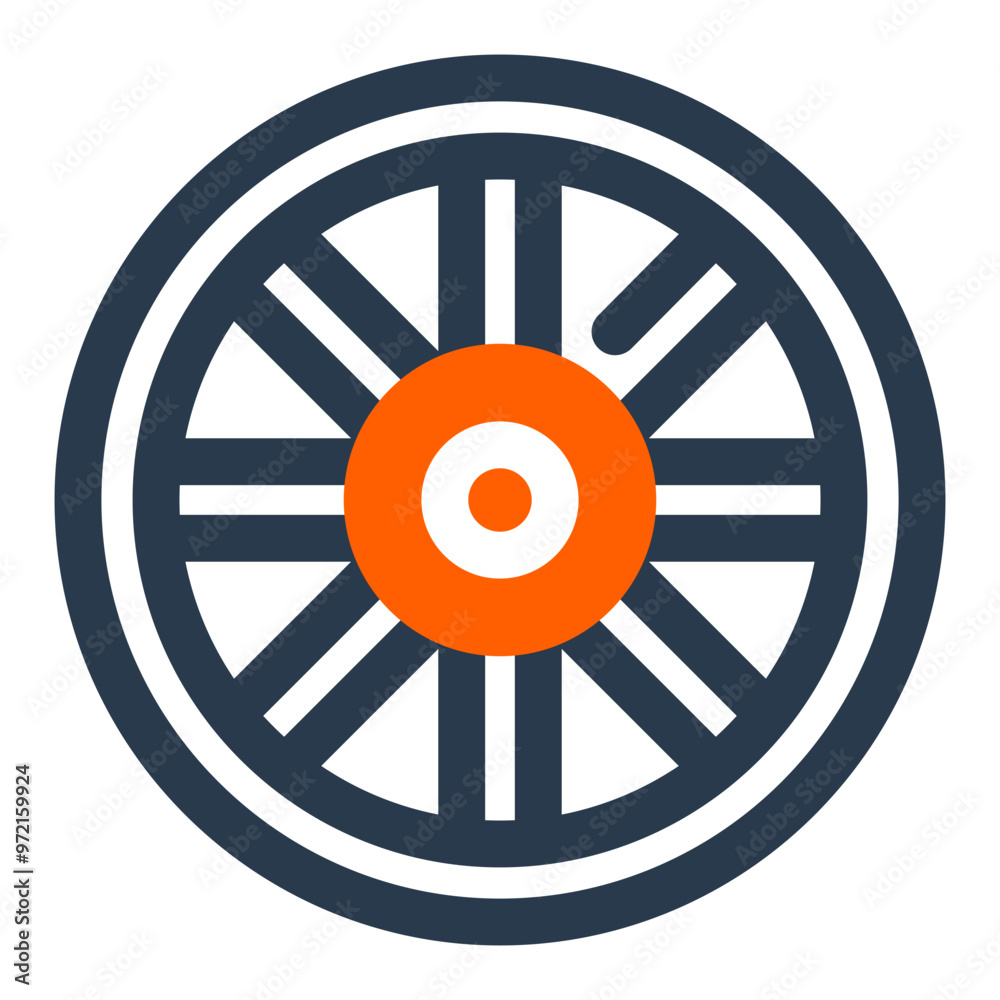 Old Wagon Wheel Icon Old Wagon Wheel Icon