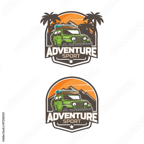 green jeep adventure logo design