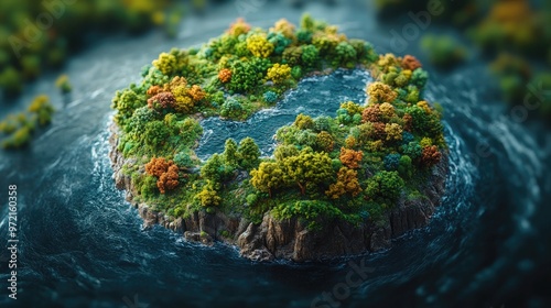 Wallpaper Mural Colorful Globe Depicting an Eco-Friendly Environment Perfect for Earth Day Celebrations and Environmental Awareness Campaigns Torontodigital.ca