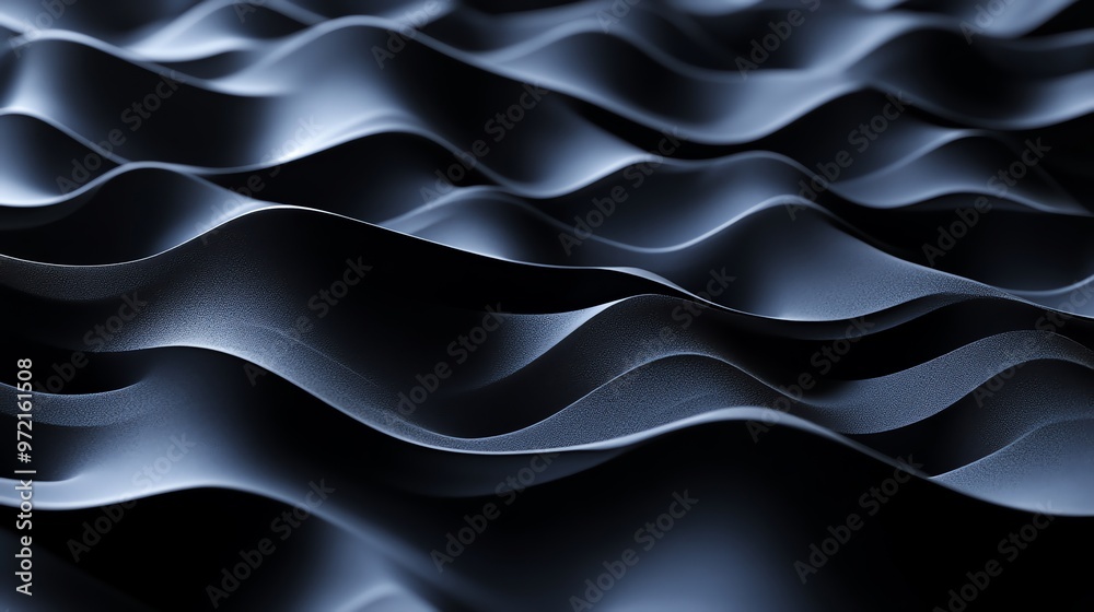 Obraz premium Abstract dark, wavy, geometric background.