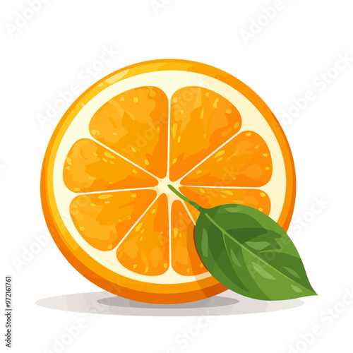 Orange icon. Orange image isolated. Sliced orange in flat design. Vector illustration