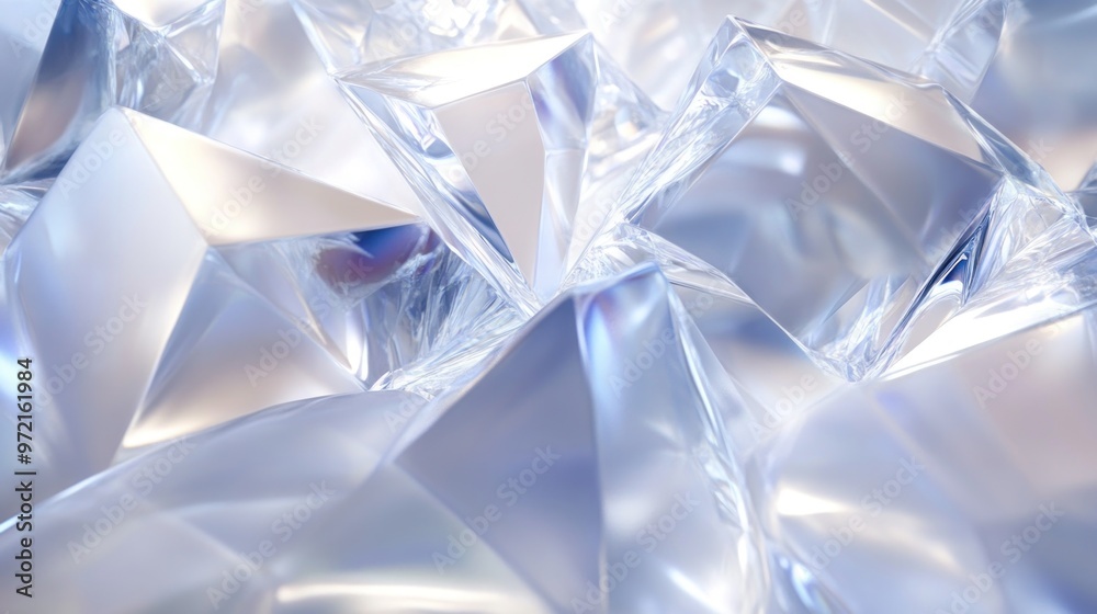 A close-up of crystalline shapes resembling diamonds, showcasing light reflections and transparency. A close-up of crystalline shapes resembling diamonds, showcasing light reflections and transparency.