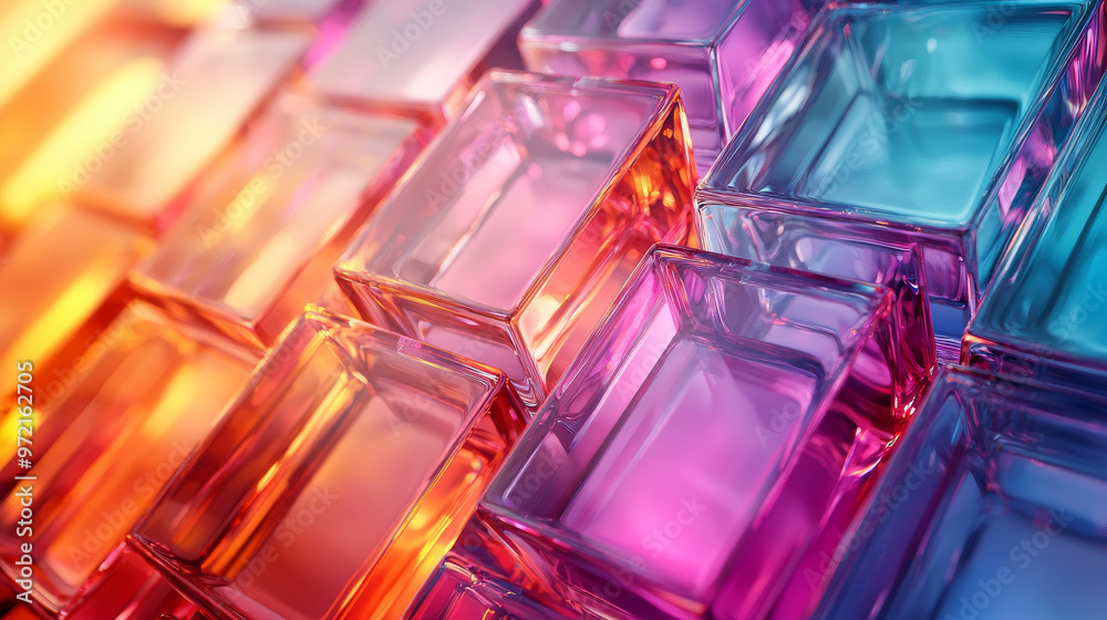 Abstract background of colorful glass blocks. Abstract background of colorful glass blocks.