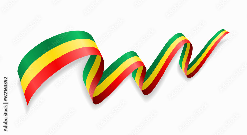 Obraz premium Malian flag wavy abstract background. Vector illustration.