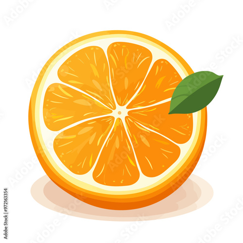 Orange icon. Orange image isolated. Sliced orange in flat design. Vector illustration