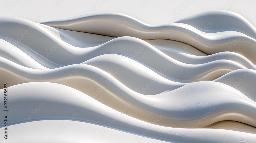 Fototapeta premium Abstract White Wave Background