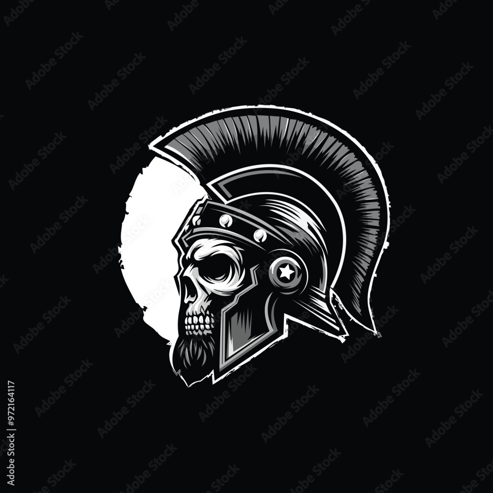 Naklejka premium head skull spartan design illustration