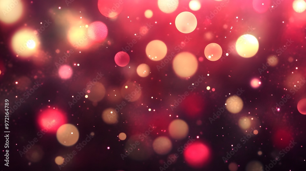 Abstract Red and Gold Bokeh Background