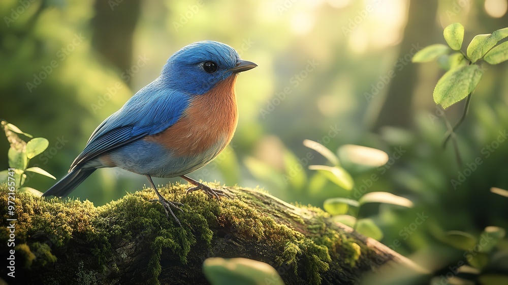 Fototapeta premium lilac roller on a branch