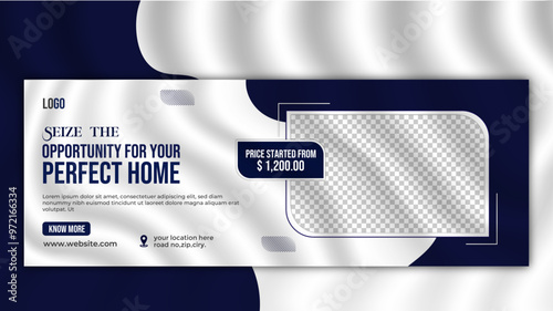 Real estate house property facebook cover or banner template design

