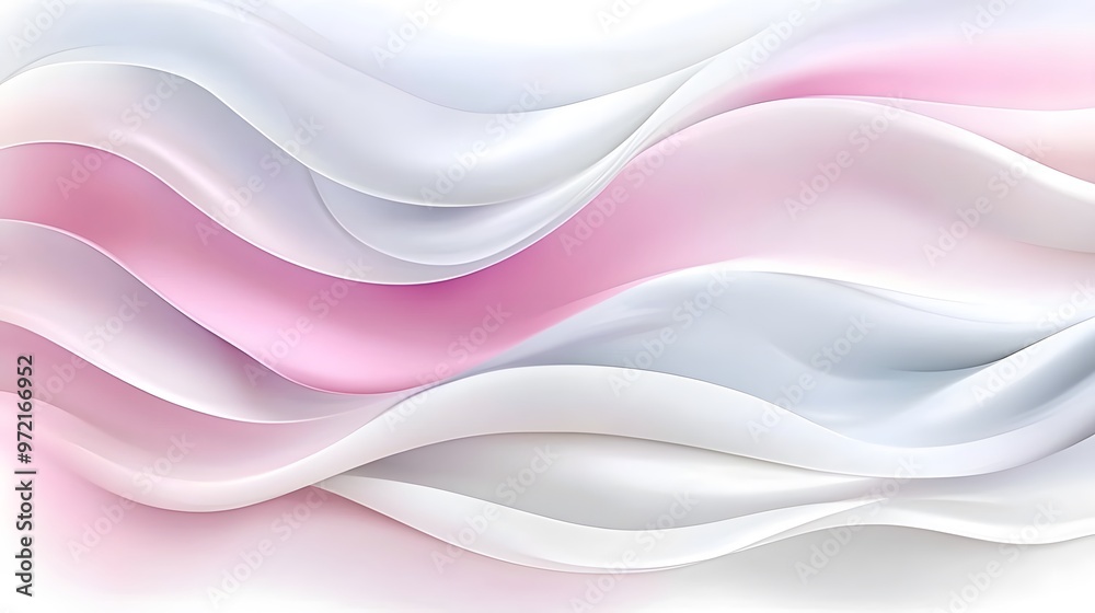 Obraz premium Abstract Pink and White Wavy Background