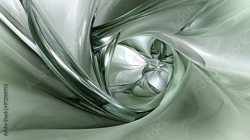 Abstract Green Glass Fractal Art Background