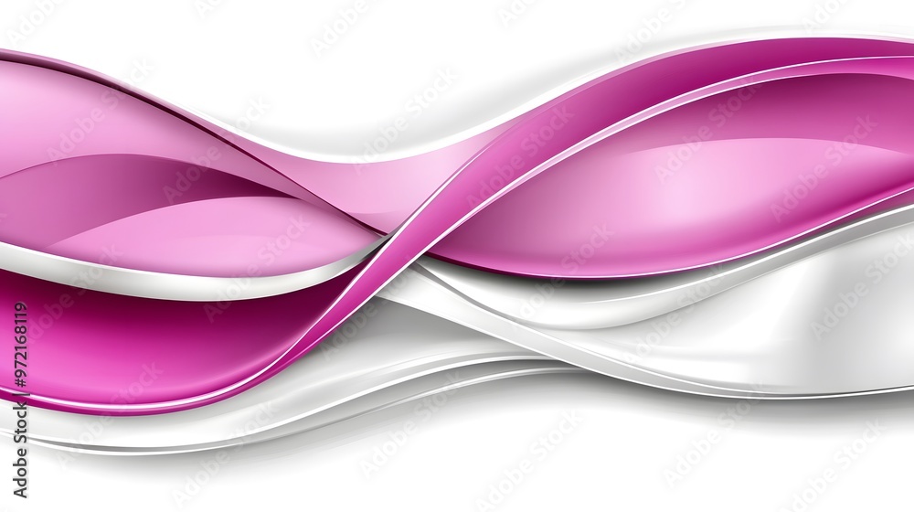 Abstract Pink and White Wavy Background