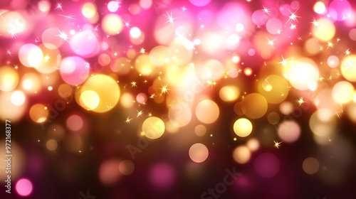 Abstract Pink and Gold Bokeh Background