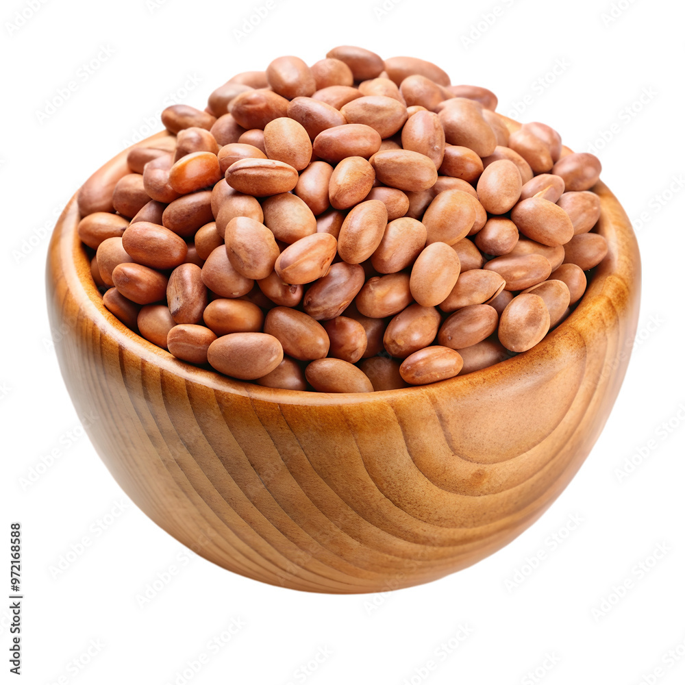 pile bean wooden bowl isolated on transparent background pile bean wooden bowl isolated on transparent background