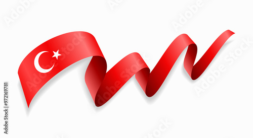 Turkish flag wavy abstract background. Vector illustration.
