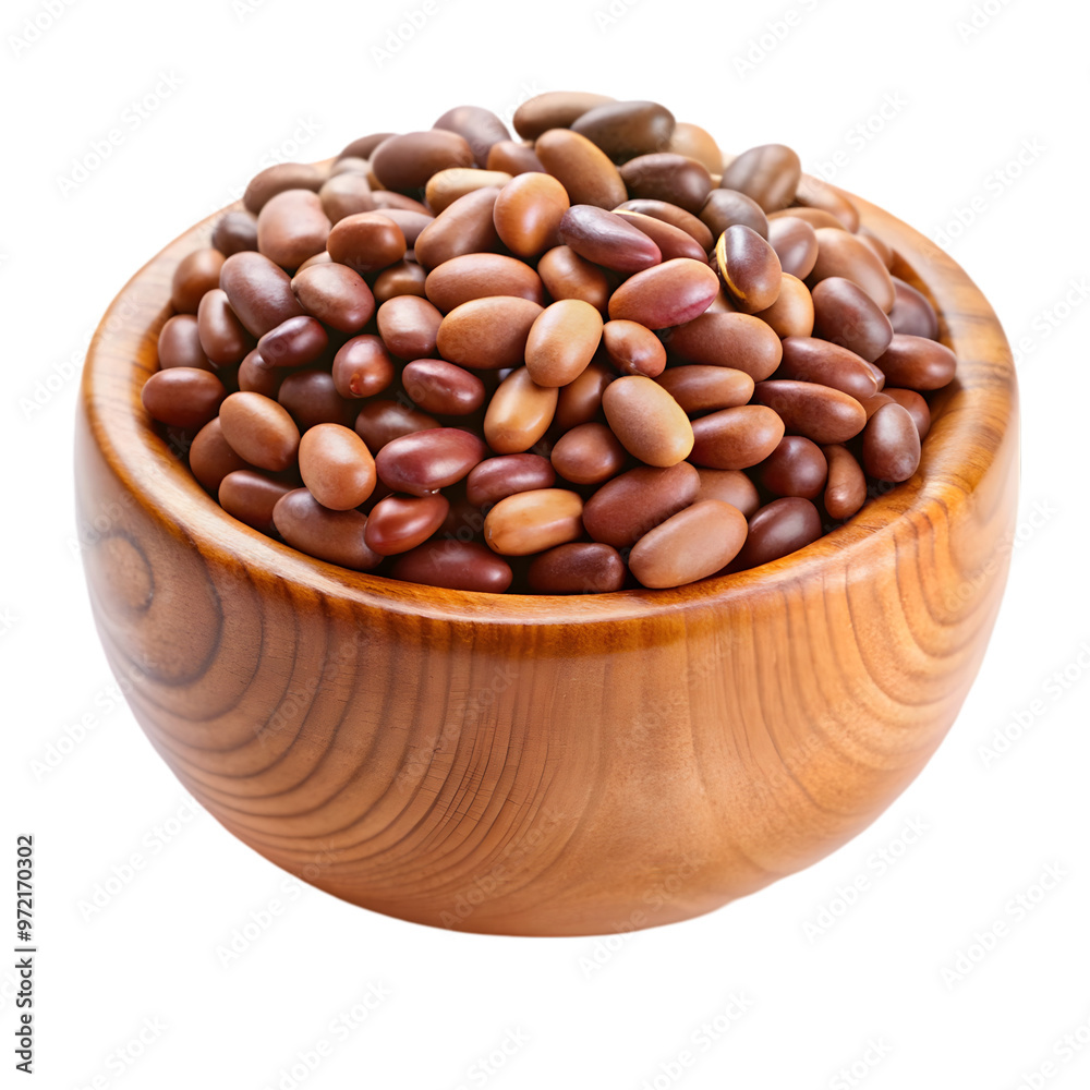 pile bean wooden bowl isolated on transparent background pile bean wooden bowl isolated on transparent background