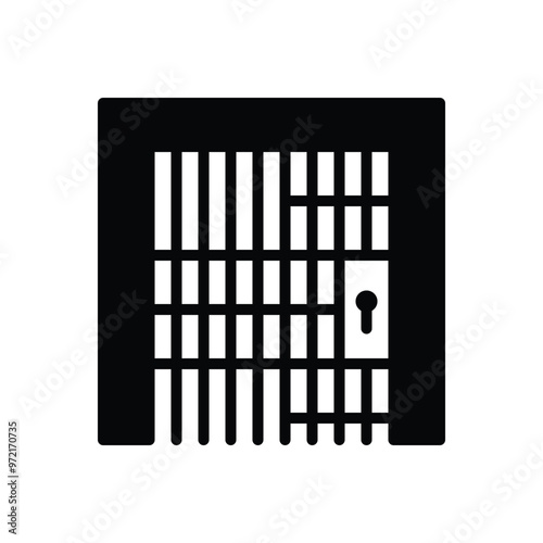 Black solid icon for jail photo