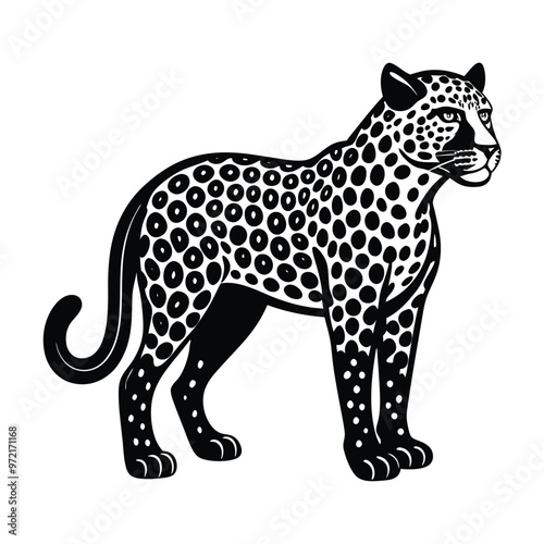 leopard cartoon isolated on white