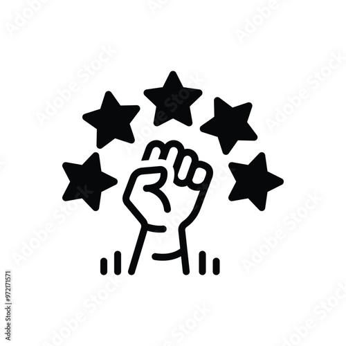Black solid icon for revolt