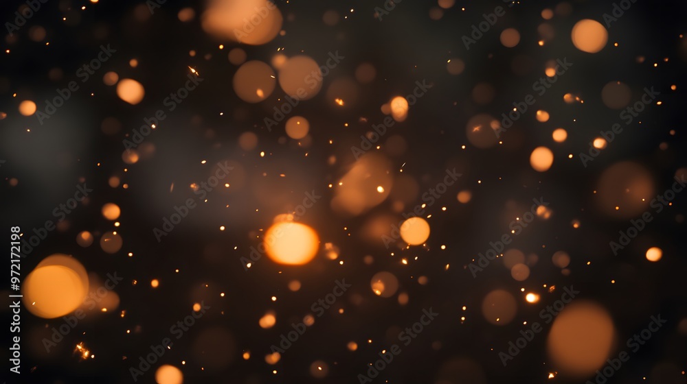 Obraz premium Abstract Golden Bokeh Lights on Black Background