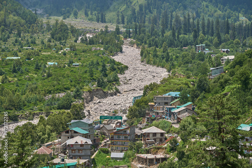 Valokuva Massive landscape destruction following a severe cloudburst in the Indian Himalayas