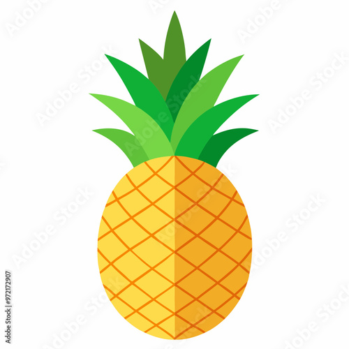 illustration of pineapple with leaves