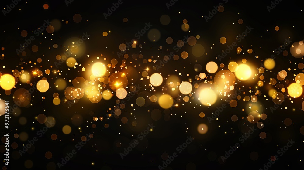 Golden bokeh confetti overlay with glowing yellow circles and sparkling dust, creating a luxurious festive background ideal for Christmas designs and holiday decorations with shimmering golden stars. Golden bokeh confetti overlay with glowing yellow circles and sparkling dust, creating a luxurious festive background ideal for Christmas designs and holiday decorations with shimmering golden stars.