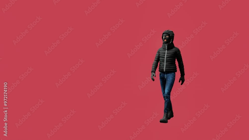A 3D animated character depicting a thief walking cautiously. The scene captures stealth, alertness, and a sense of secrecy, focusing on a suspicious and careful movement. A 3D animated character depicting a thief walking cautiously. The scene captures stealth, alertness, and a sense of secrecy, focusing on a suspicious and careful movement.