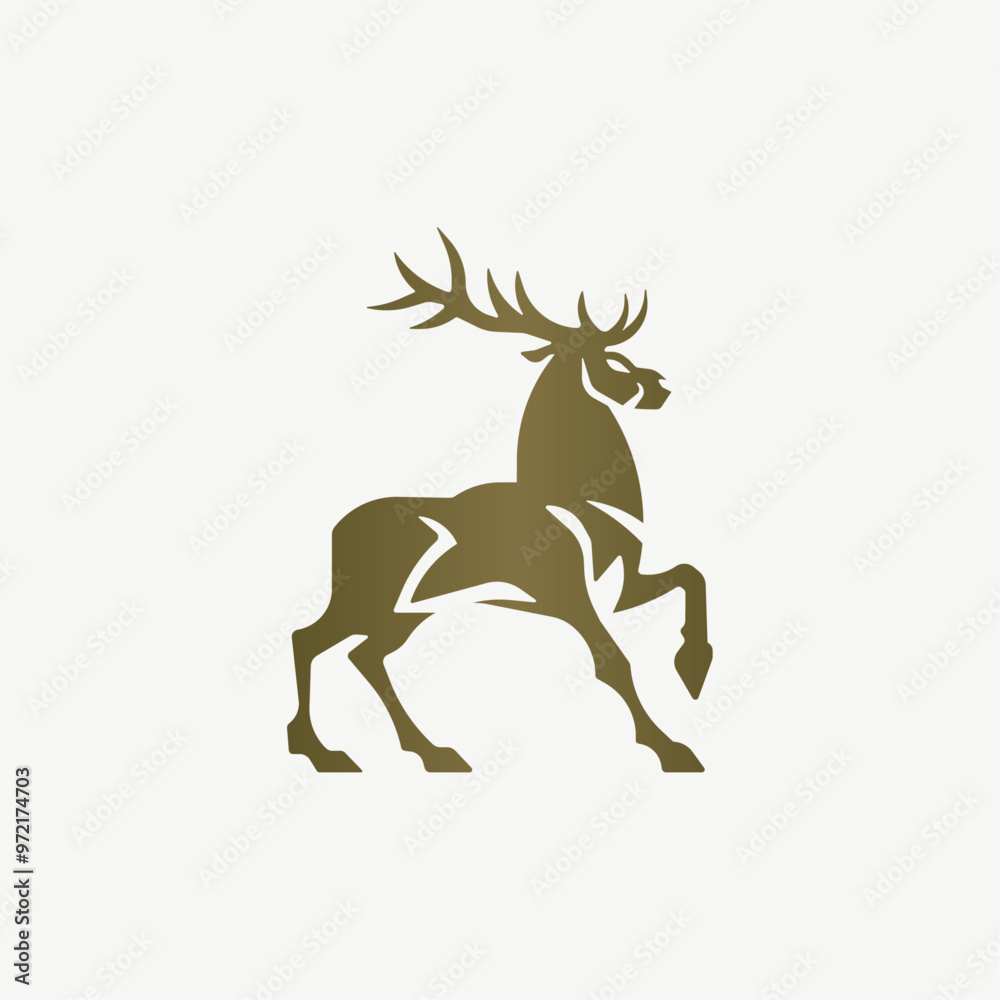 Minimalist Modern Deer Logo Vector Illustration Minimalist Modern Deer Logo Vector Illustration