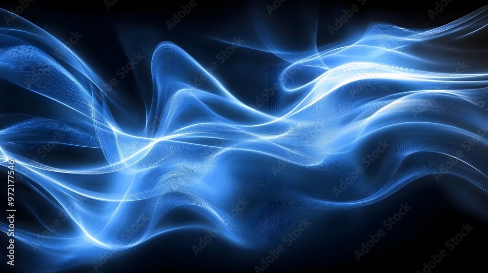 Abstract Blue Glowing Waves Digital Art Futuristic Design Abstract Blue Glowing Waves Digital Art Futuristic Design