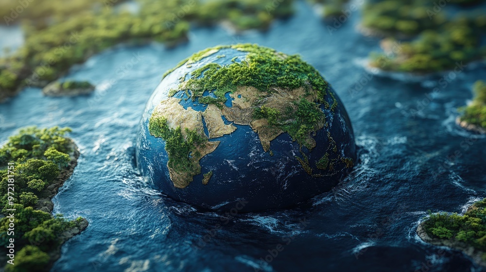 Celebrating World Environment Day with a Blue Globe Symbolizing Earth Conservation and Sustainability Efforts Celebrating World Environment Day with a Blue Globe Symbolizing Earth Conservation and Sustainability Efforts