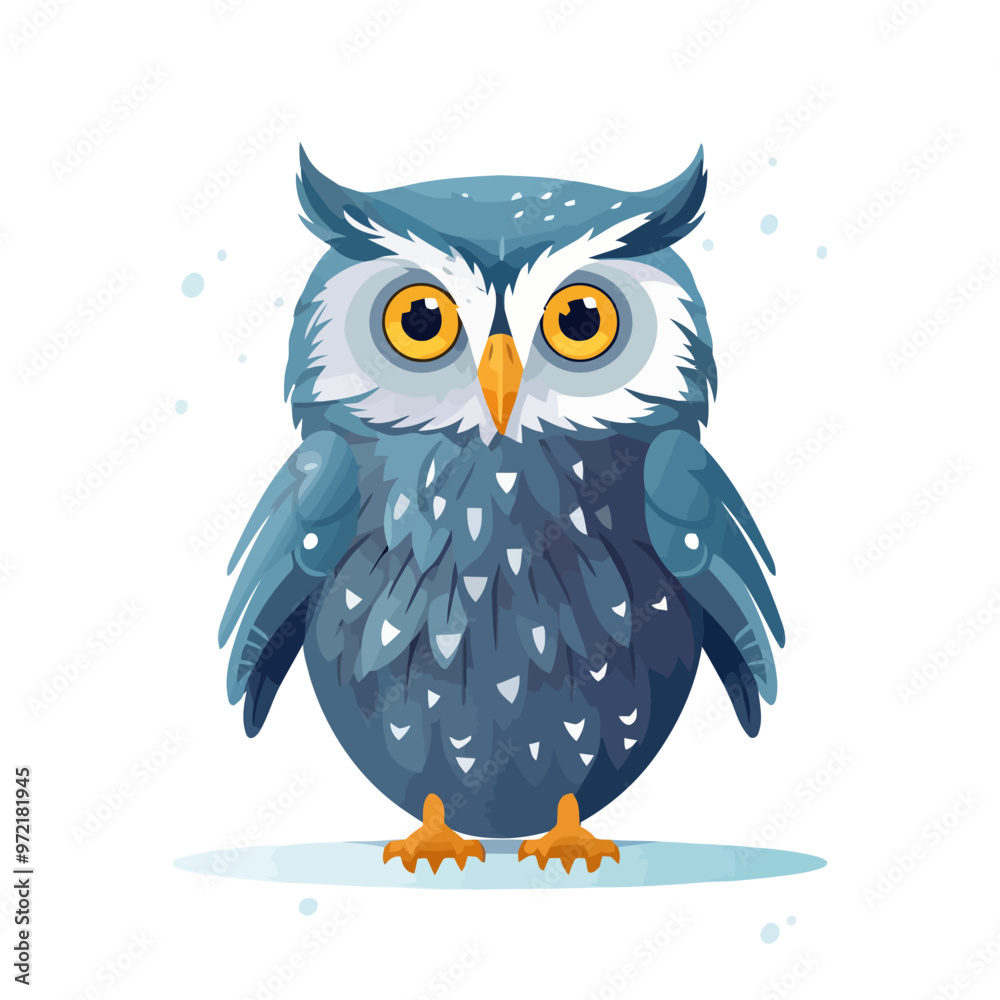 Fototapeta premium Owl image. Image of a cute owl isolated on white. Vector illustration.