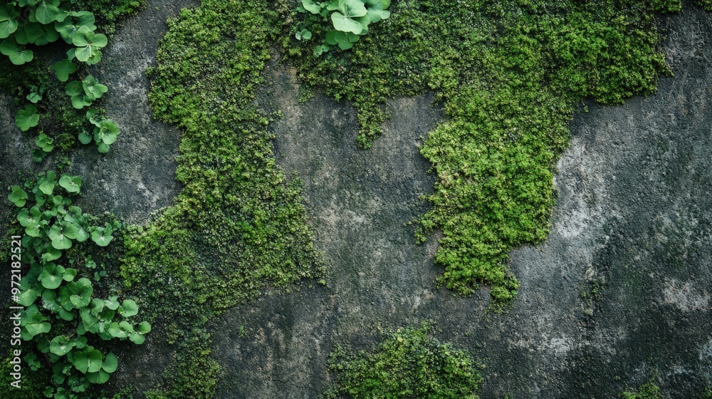 A textured wall covered in vibrant green moss, showcasing nature's beauty and the passage of time. A textured wall covered in vibrant green moss, showcasing nature's beauty and the passage of time.