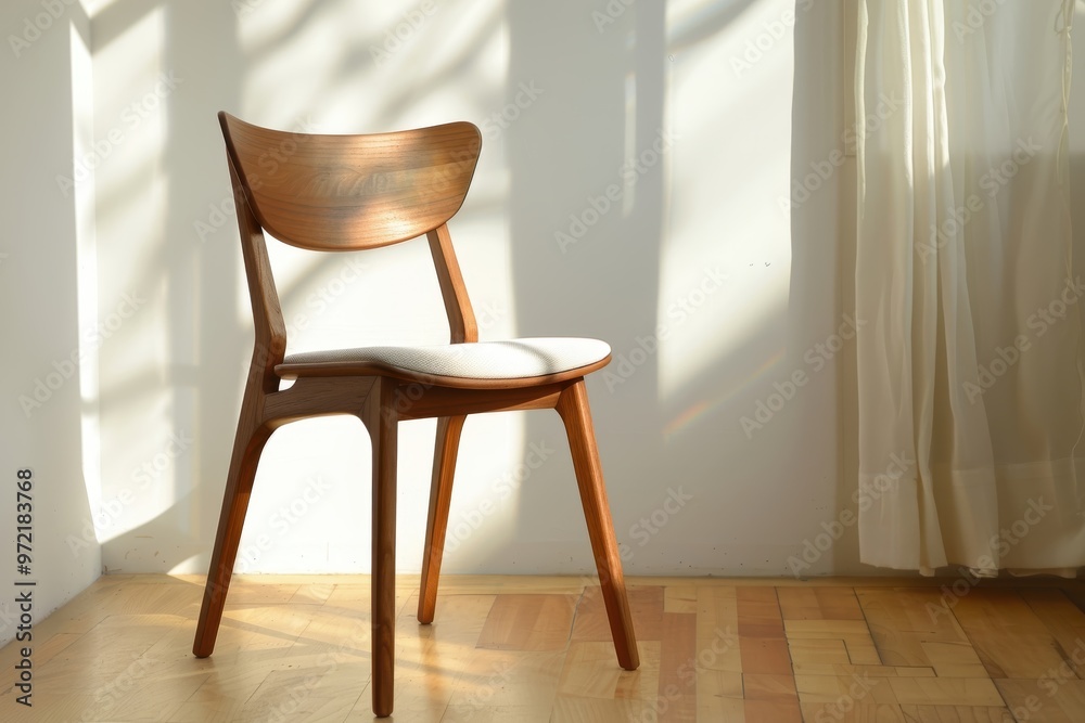 Stylish wooden chair in a sunlit room, showcasing modern design and warmth, perfect for interior decor inspiration. Stylish wooden chair in a sunlit room, showcasing modern design and warmth, perfect for interior decor inspiration.