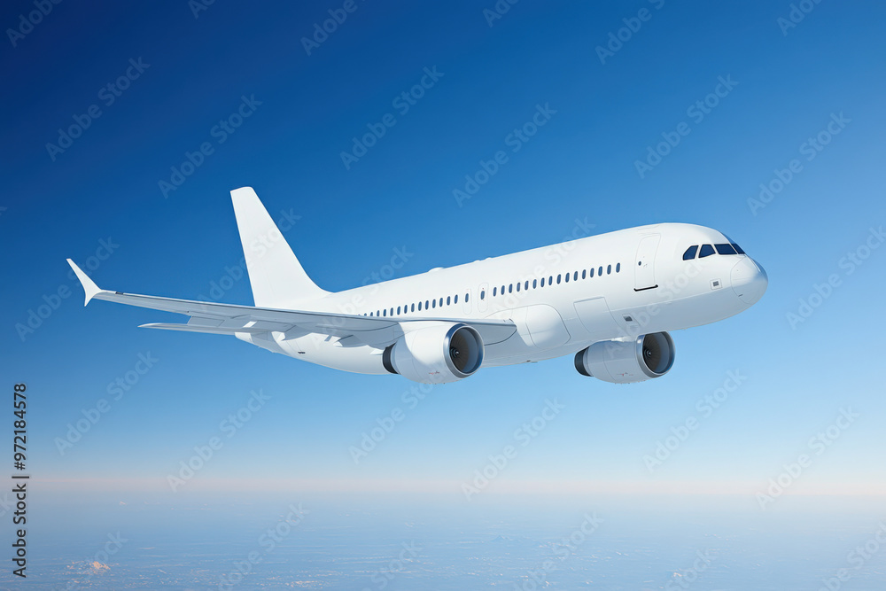 A sleek, modern aircraft soaring through a clear blue sky, symbolizing freedom and adventure in air travel.